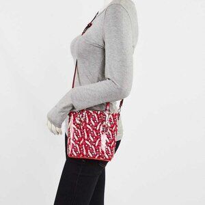 Christian Louboutin Red Patent Leather North/South Ginzana Cabata Mini Tote Bag